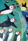 flying puffins